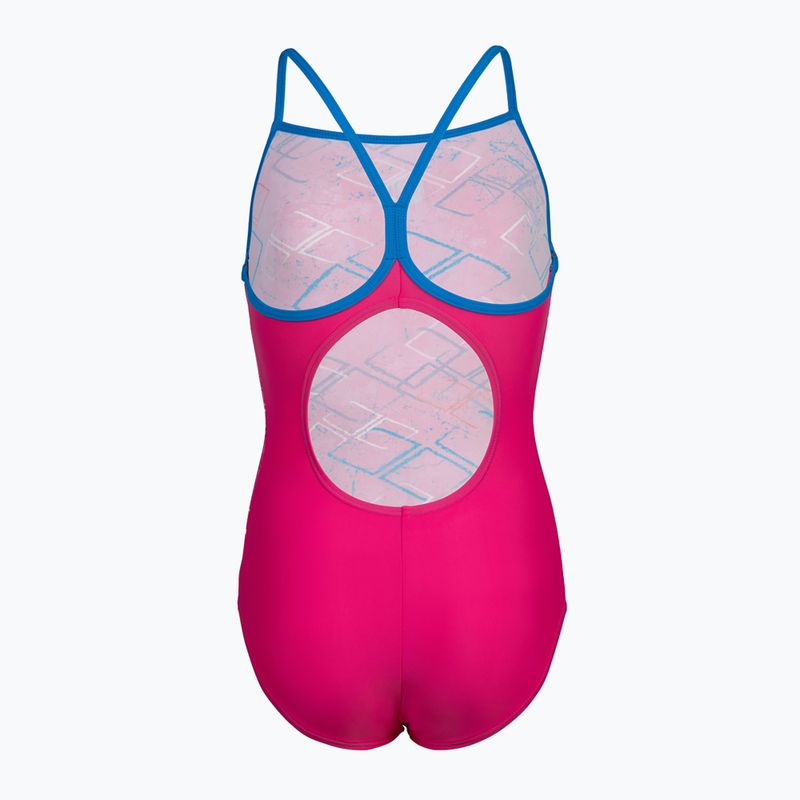 Strój pływacki jednoczęściowy dziecięcy arena Daly Light Drop Back freak rose/blue china 3