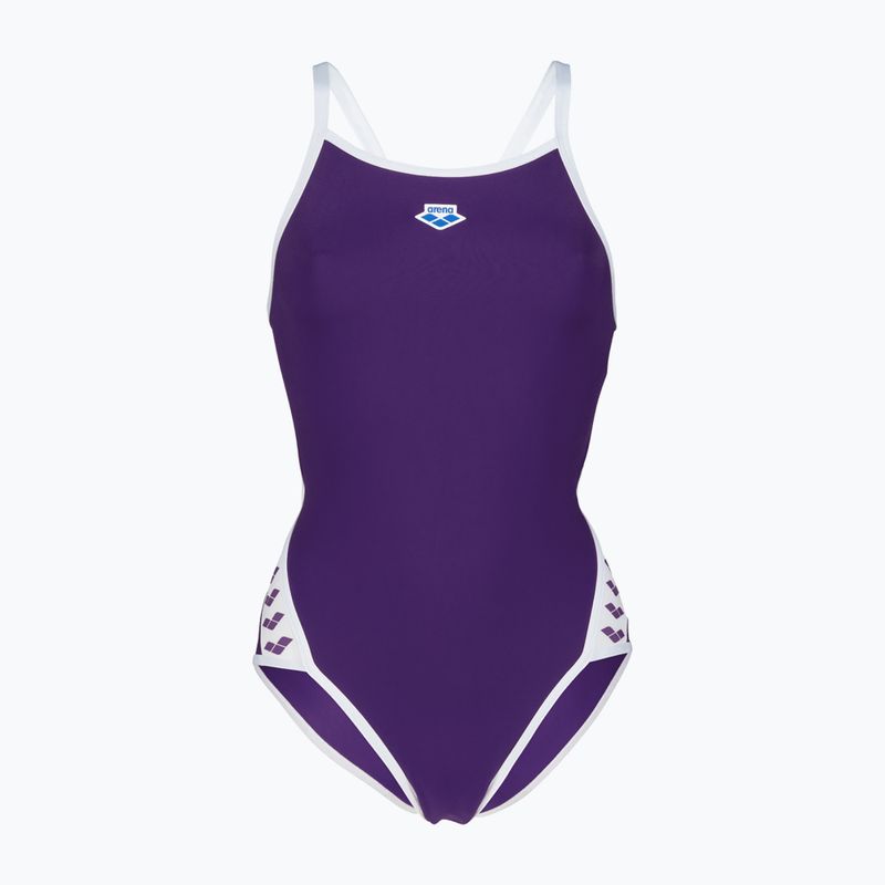 Strój pływacki jednoczęściowy damski arena Icons Super Fly Back Solid plum/white/plum multi