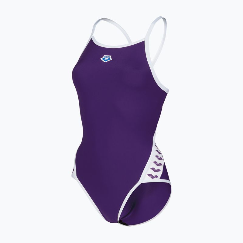 Strój pływacki jednoczęściowy damski arena Icons Super Fly Back Solid plum/white/plum multi 3
