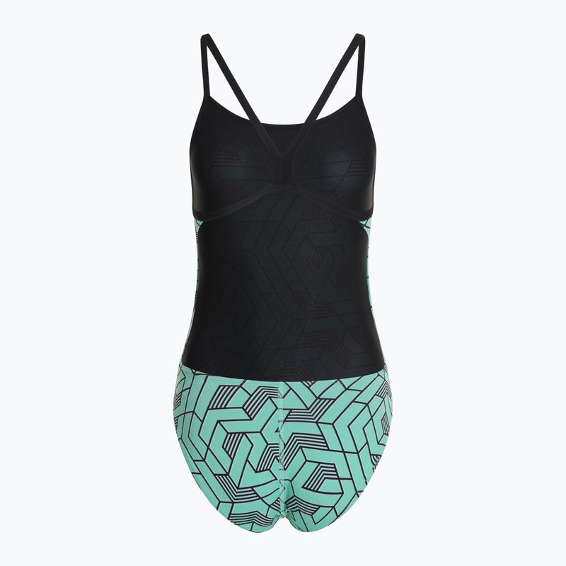 Strój pływacki jednoczęściowy damski arena Escape Challenge Back black/water blue multi 2