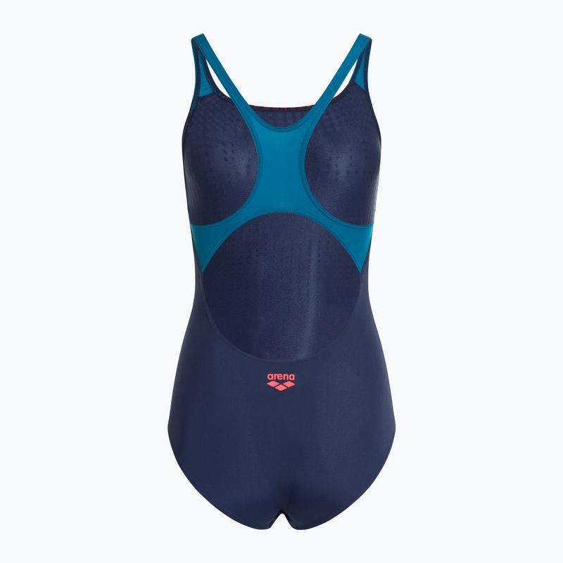Strój pływacki jednoczęściowy damski arena Foggy Dots Swim Pro Back navy/blue cosmo 2