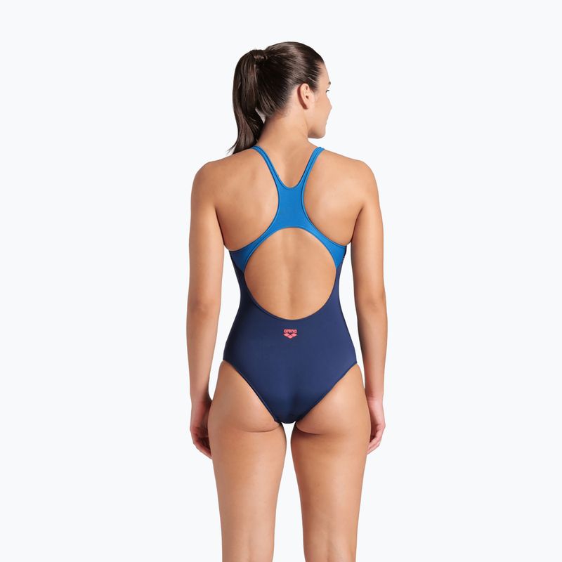 Strój pływacki jednoczęściowy damski arena Foggy Dots Swim Pro Back navy/blue cosmo 3