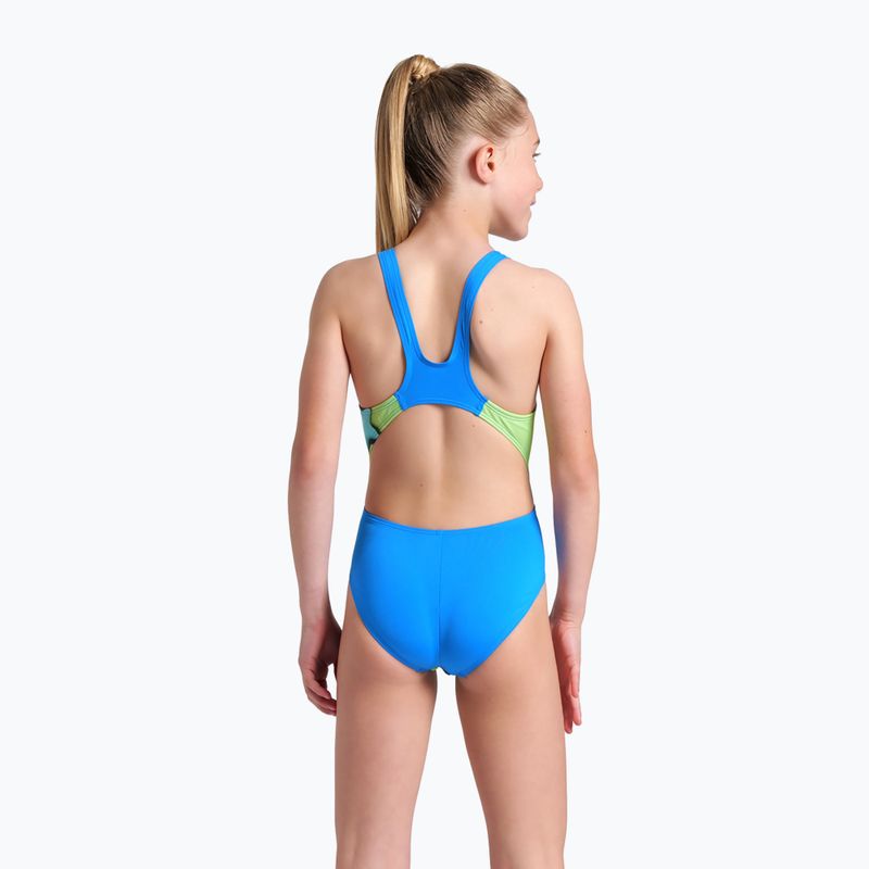 Strój pływacki jednoczęściowy dziecięcy arena Star Shaped Swim Tech L blue river/soft green/multi 7