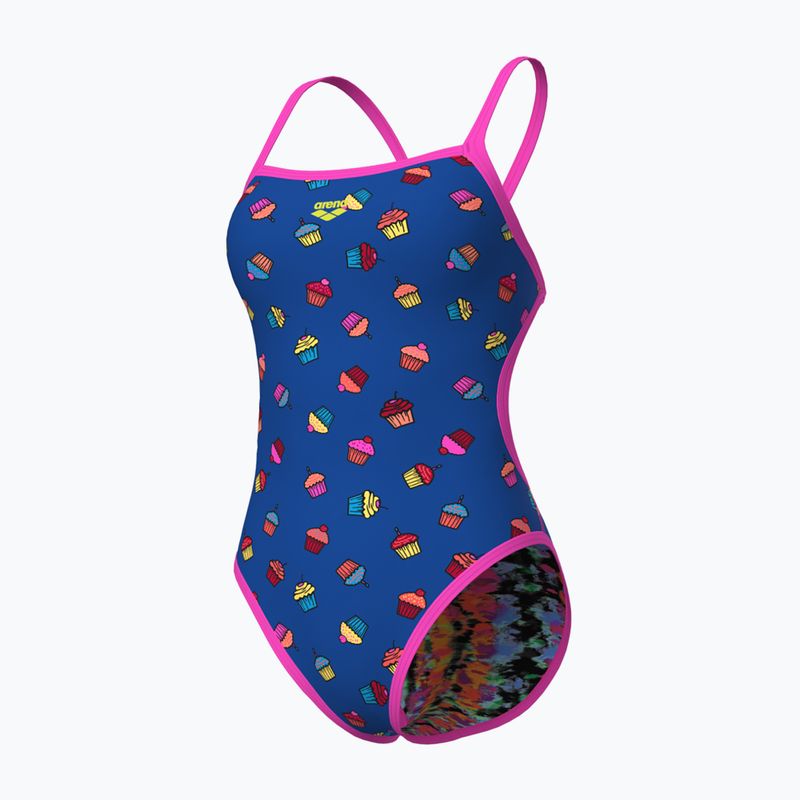 Strój pływacki jednoczęściowy damski dwustronny arena Reversible Challenge Back royal multi/ pink 5