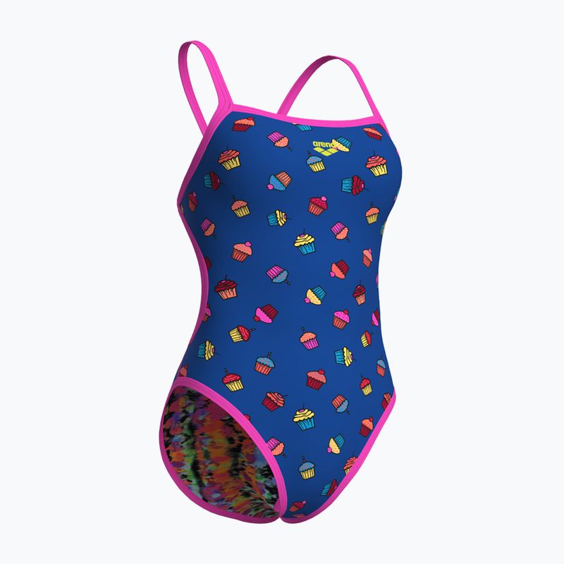 Strój pływacki jednoczęściowy damski dwustronny arena Reversible Challenge Back royal multi/ pink 6