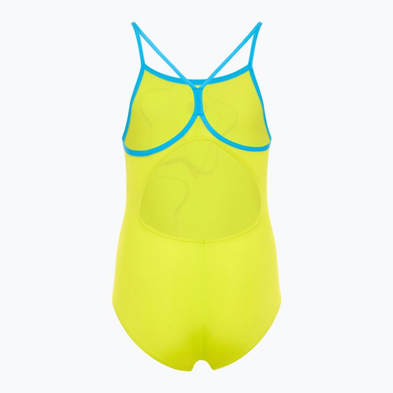 Strój pływacki jednoczęściowy dziecięcy arena Star Graphic Lightdrop Back soft green/turquoise 2