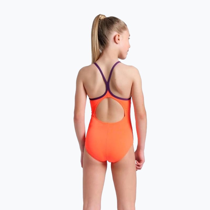 Strój pływacki jednoczęściowy dziecięcy arena Star Graphic Lightdrop Back bright coral/plum 3