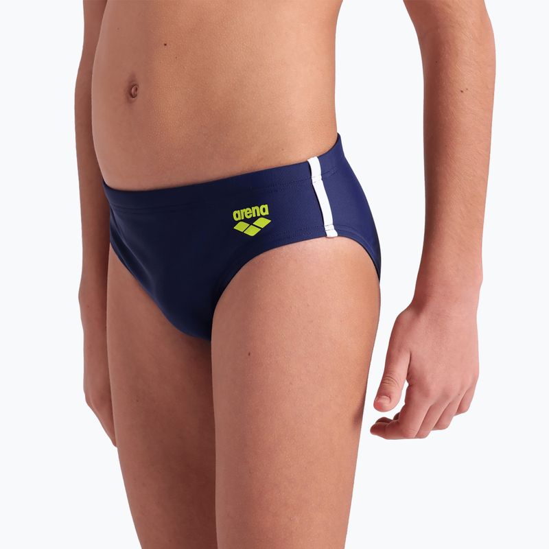 Slipy pływackie dziecięce arena Swim Briefs Solid navy/white/white 8