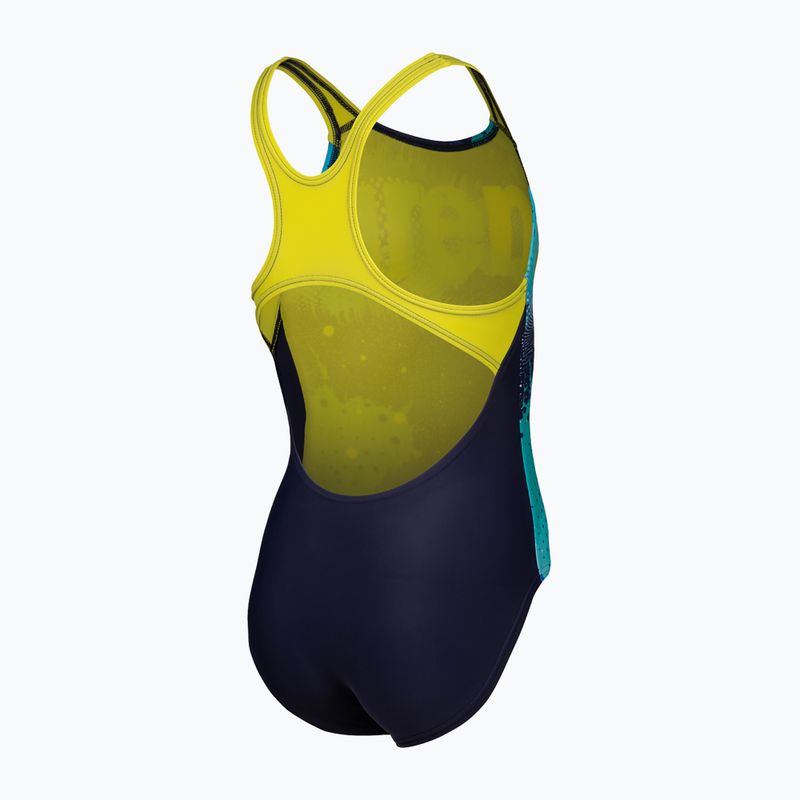Strój pływacki jednoczęściowy dziecięcy arena Light Tricks Swim Pro Back navy/soft green/multi 4