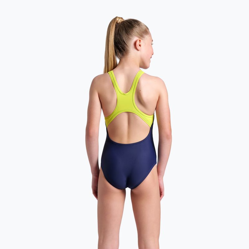 Strój pływacki jednoczęściowy dziecięcy arena Light Tricks Swim Pro Back navy/soft green/multi 7