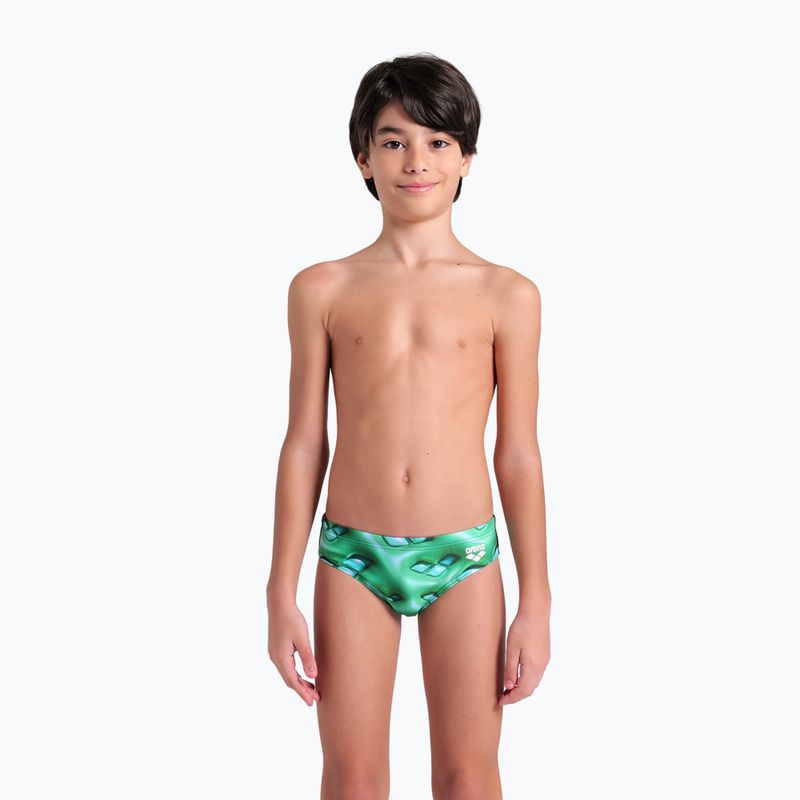 Slipy pływackie dziecięce arena Foam Swim Briefs black/soft green multi 5