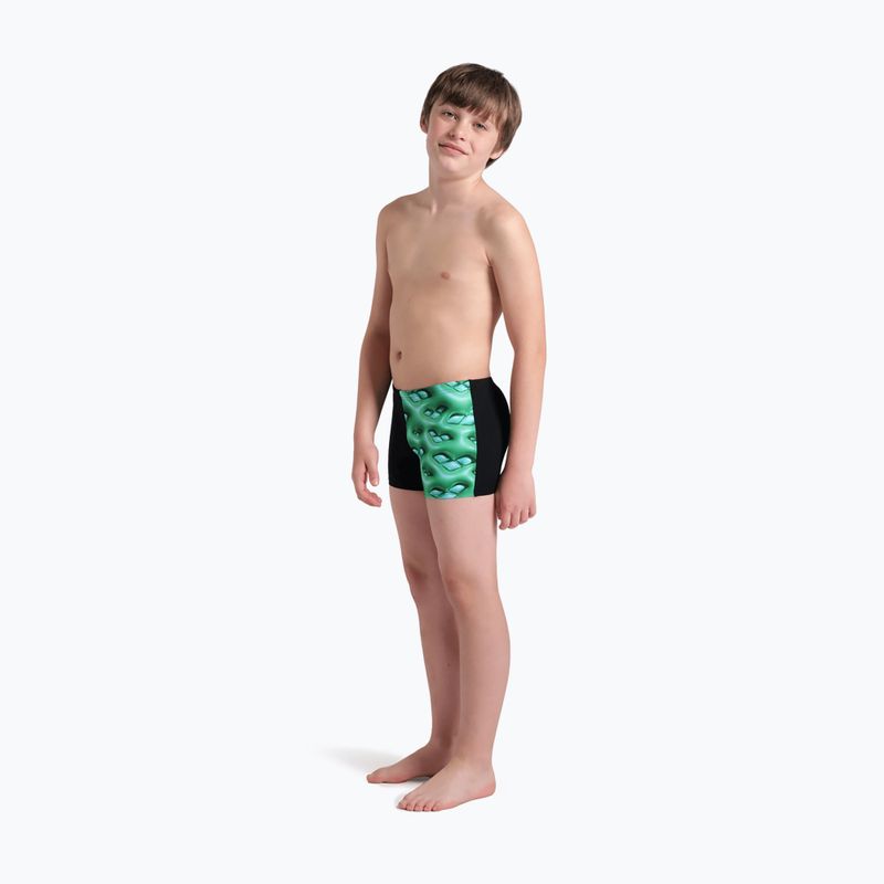 Bokserki pływackie dziecięce arena Foam Swim Short black/soft green multi 6