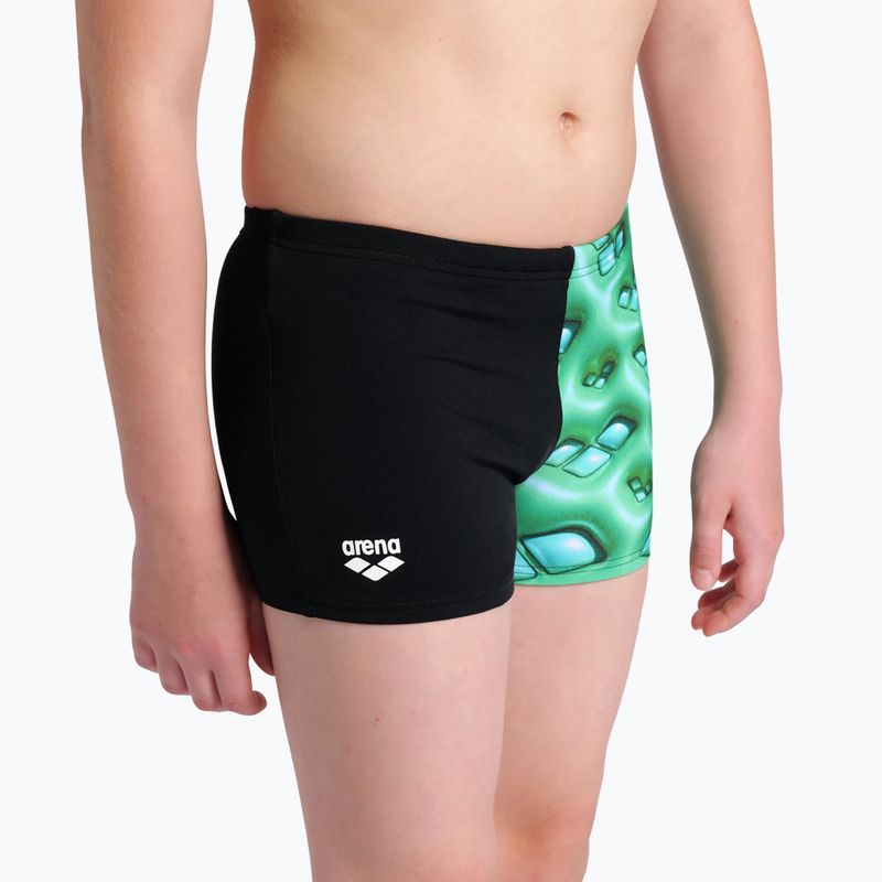 Bokserki pływackie dziecięce arena Foam Swim Short black/soft green multi 8