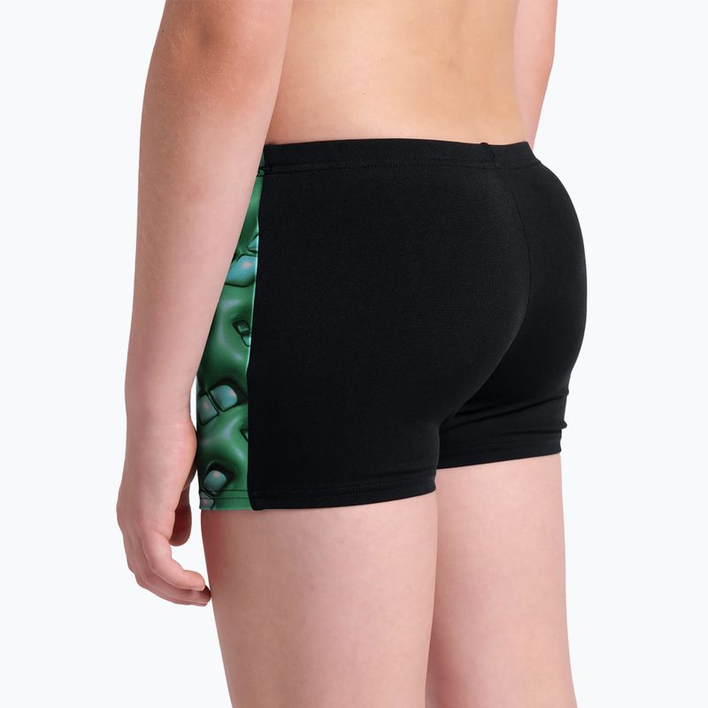 Bokserki pływackie dziecięce arena Foam Swim Short black/soft green multi 9