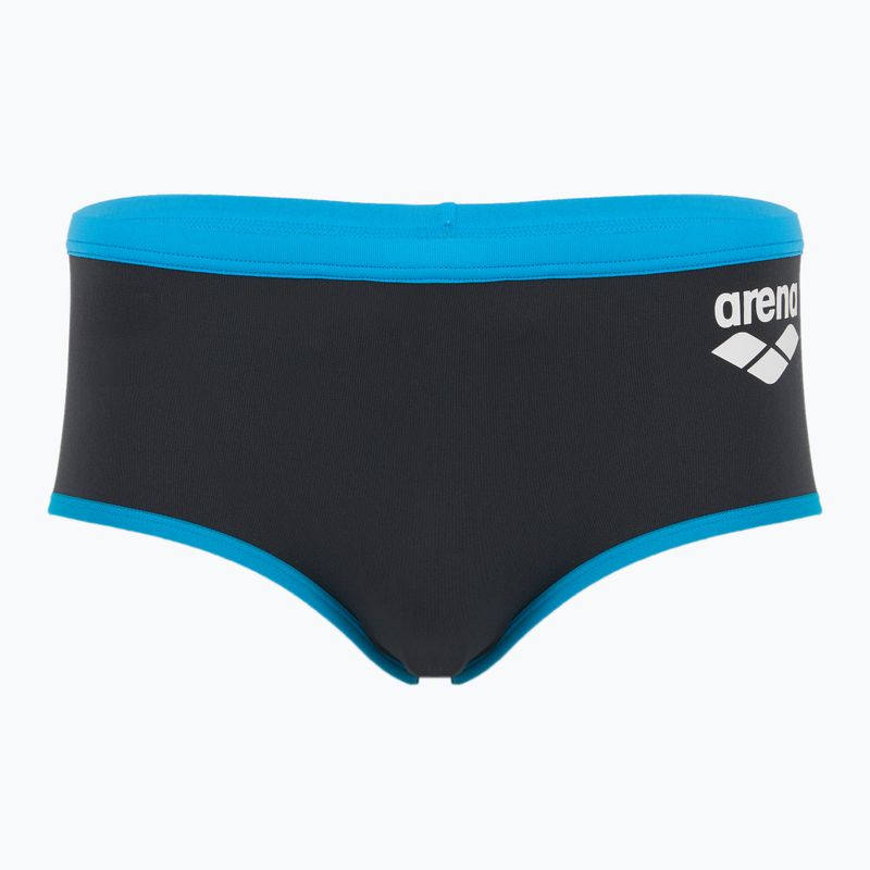 Bokserki pływackie męskie arena One Low Waist Short Big Logo asphalt/turquoise