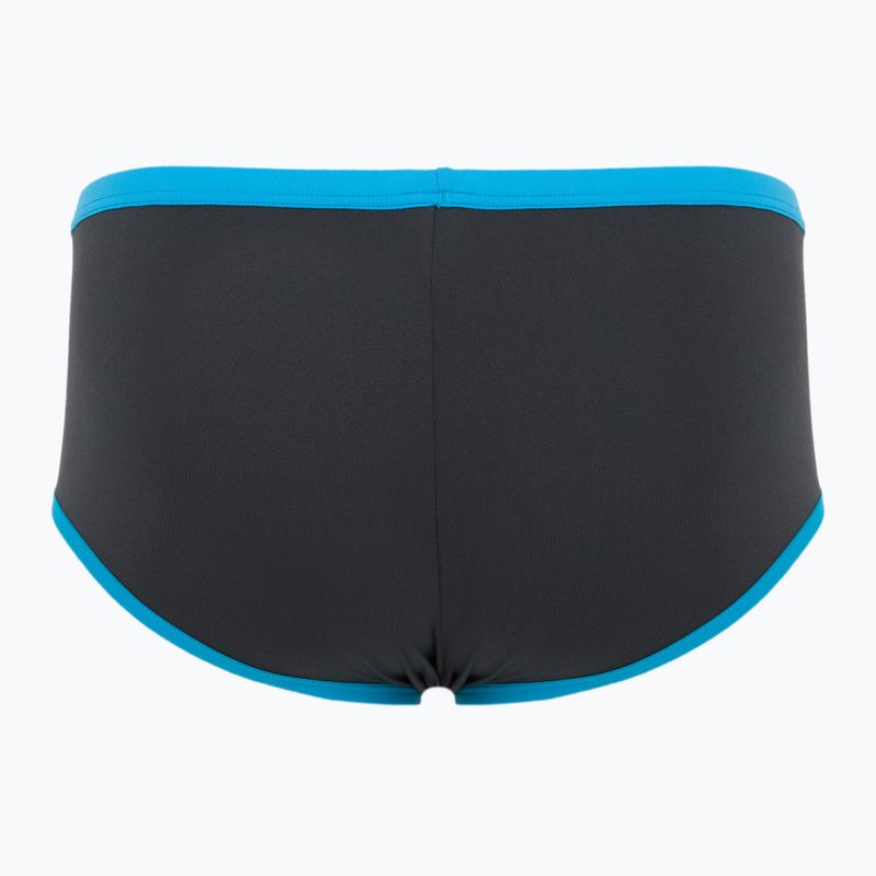 Bokserki pływackie męskie arena One Low Waist Short Big Logo asphalt/turquoise 2