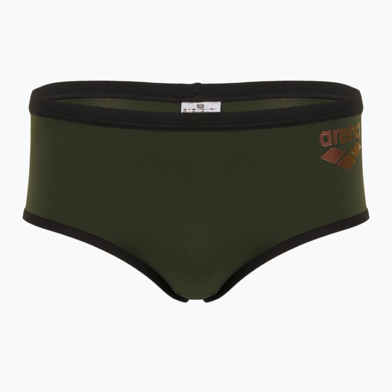 Bokserki pływackie męskie arena One Low Waist Short Big Logo dark sage/black