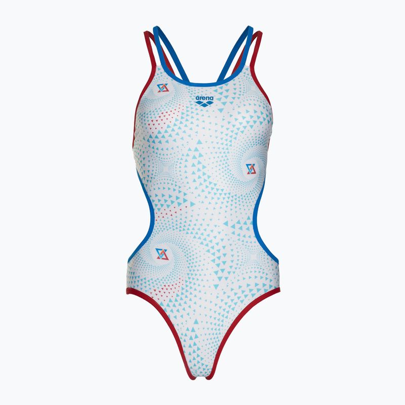 Strój pływacki jednoczęściowy damski arena One Fireflow Double Cross red/blue river/white multi