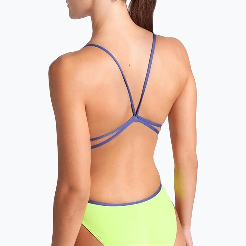 Strój pływacki jednoczęściowy damski arena Lace Back Solid artic lime/future dusk 5