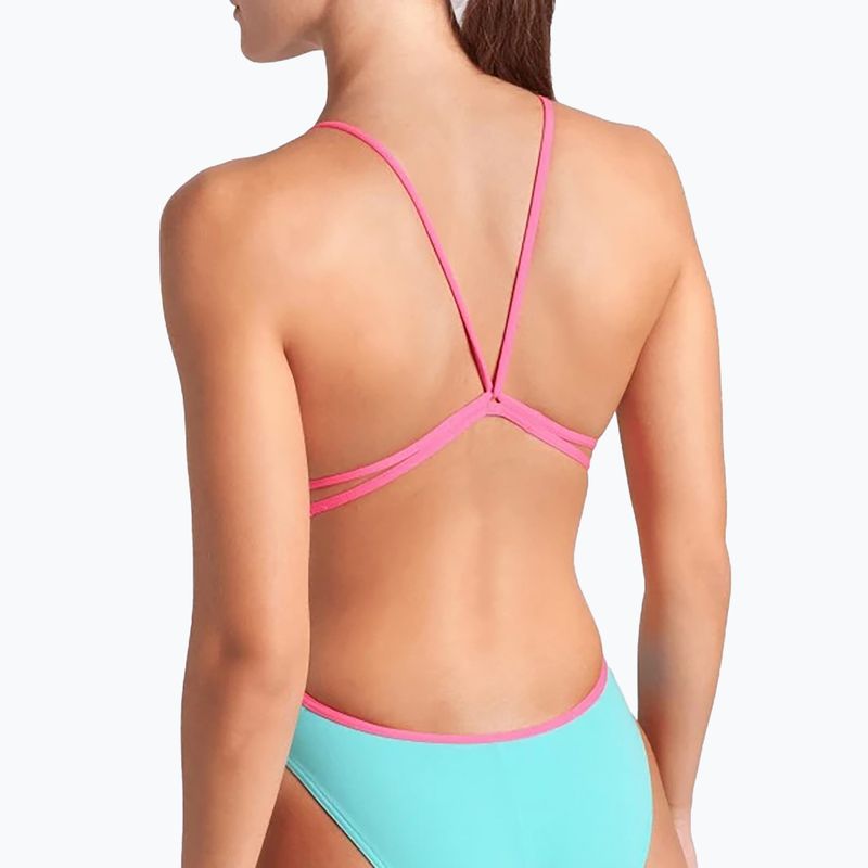 Strój pływacki jednoczęściowy damski arena Lace Back Solid water/shocking pink 5