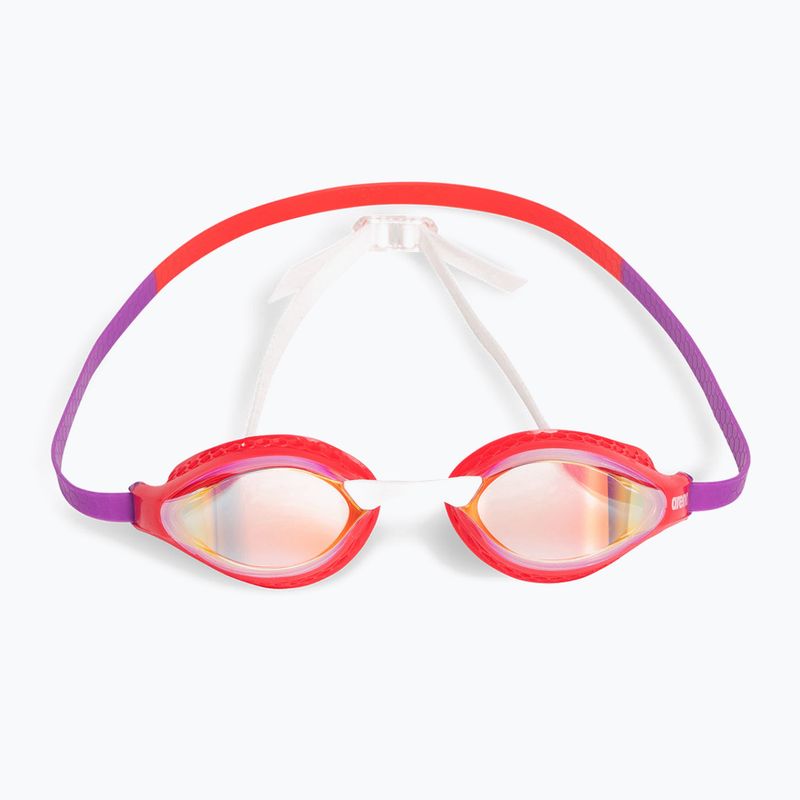 Okulary do pływania arena Air-Speed Mirror yellow copper/bright coral/plum 2