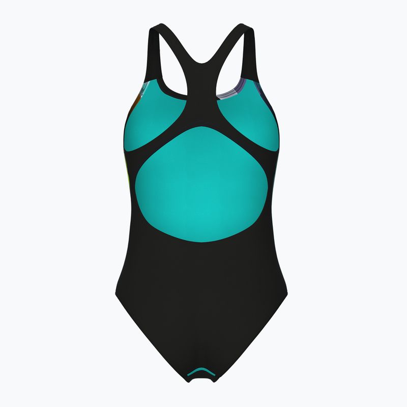 Strój pływacki jednoczęściowy damski arena Water Fluids Swim Pro Back black multi/black 2