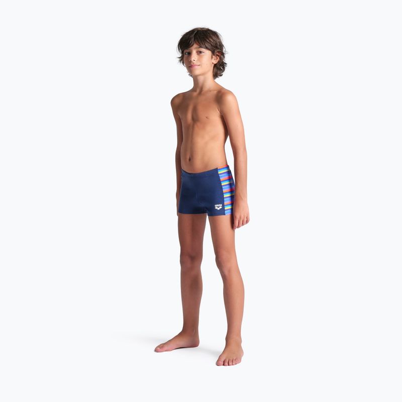Bokserki pływackie dziecięce arena Racing Stripe Swim Short navy/navy multi 5