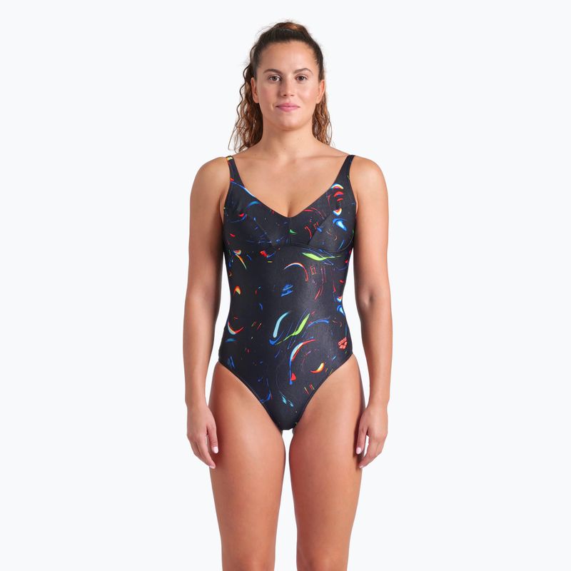 Strój pływacki jednoczęściowy damski arena Abyss U Back multi black/black 5