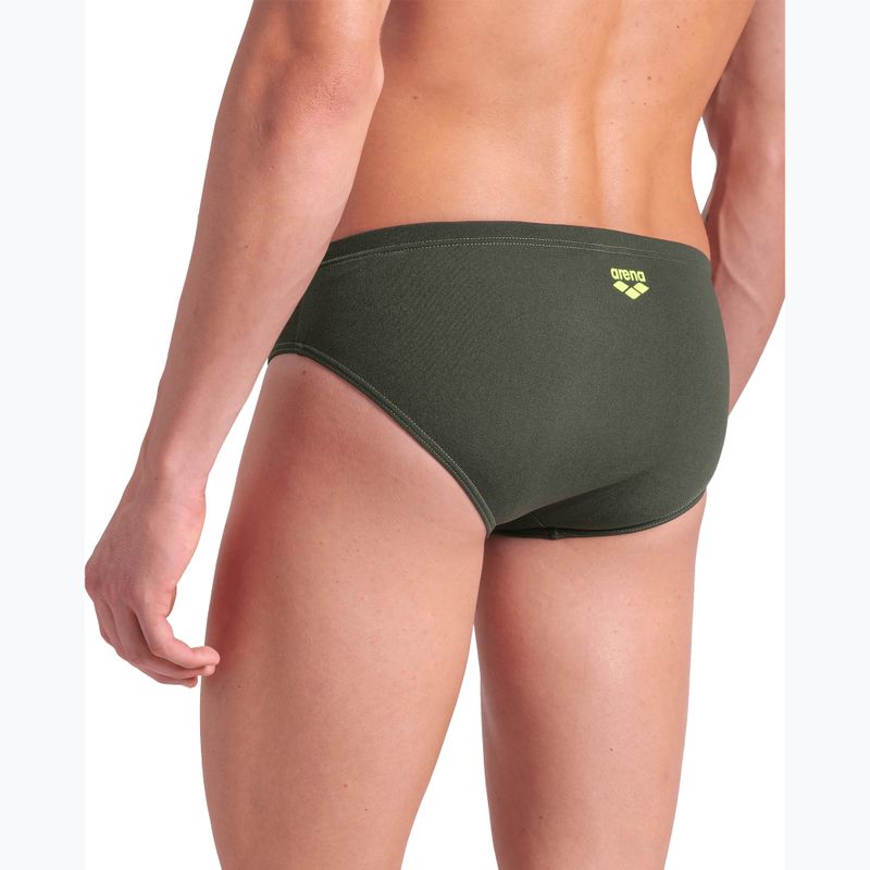 Slipy pływackie męskie arena Poseidonia Swim Briefs dark sage/artic lime 8