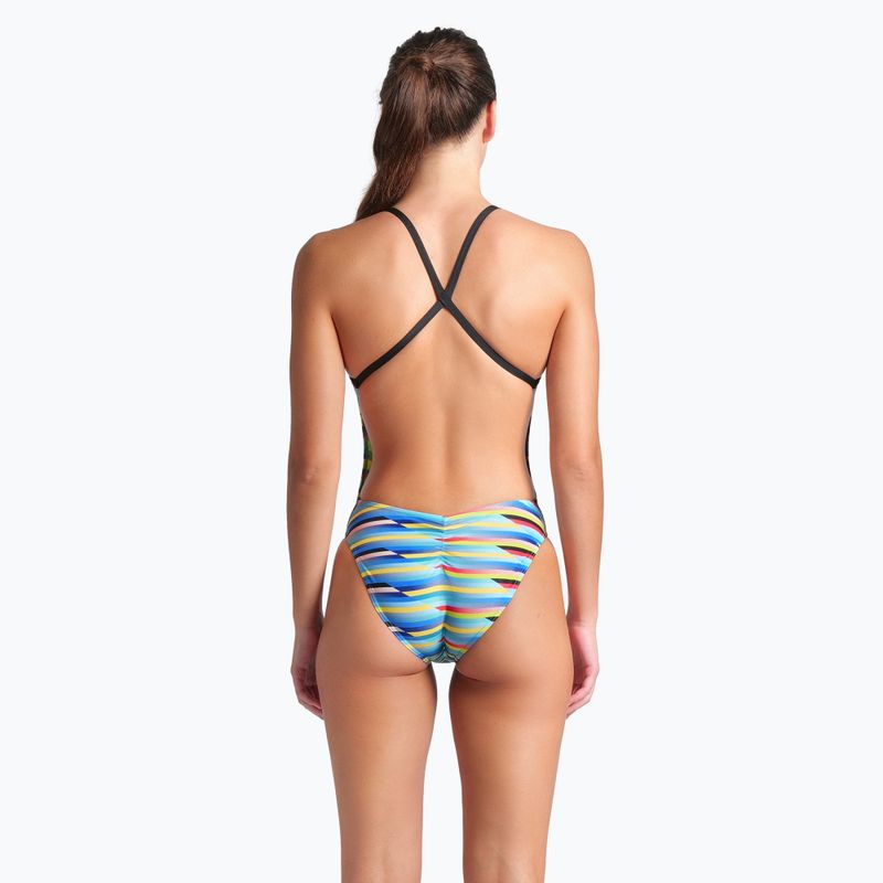 Strój pływacki jednoczęściowy damski arena Racing Stripe Xcriss Cross black multi/black 7