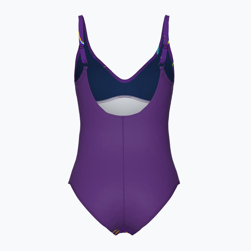 Strój pływacki jednoczęściowy damski arena Abyss U Back multi plum/plum 2