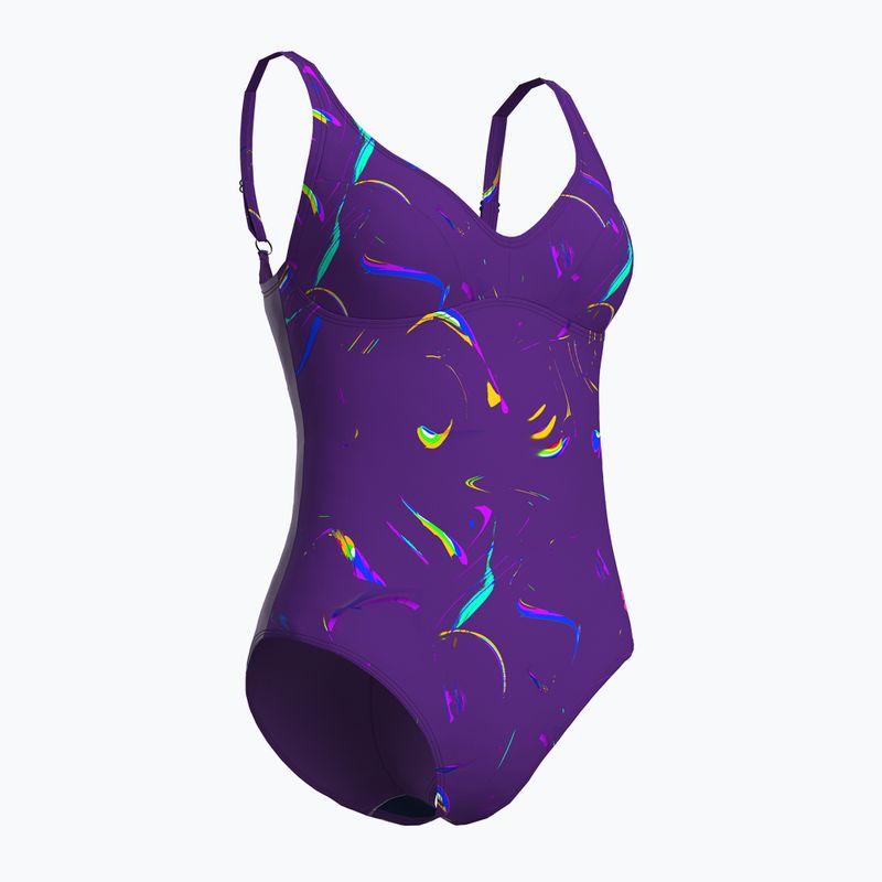 Strój pływacki jednoczęściowy damski arena Abyss U Back multi plum/plum 3