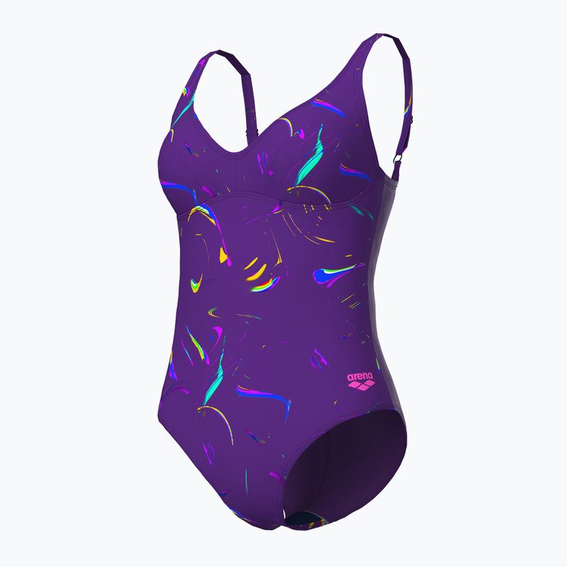 Strój pływacki jednoczęściowy damski arena Abyss U Back multi plum/plum 4