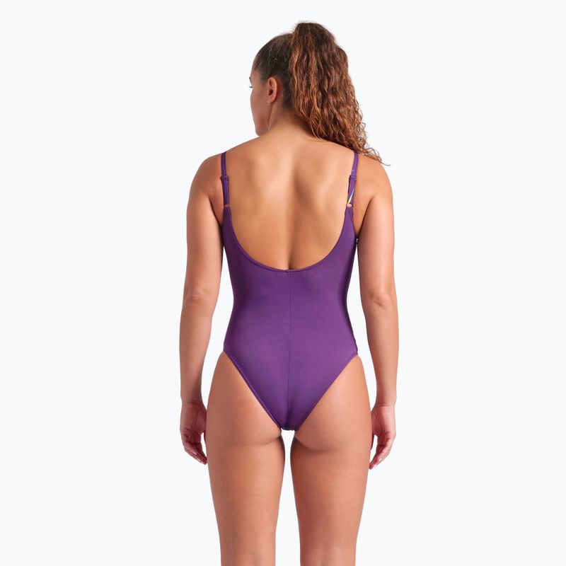 Strój pływacki jednoczęściowy damski arena Abyss U Back multi plum/plum 7