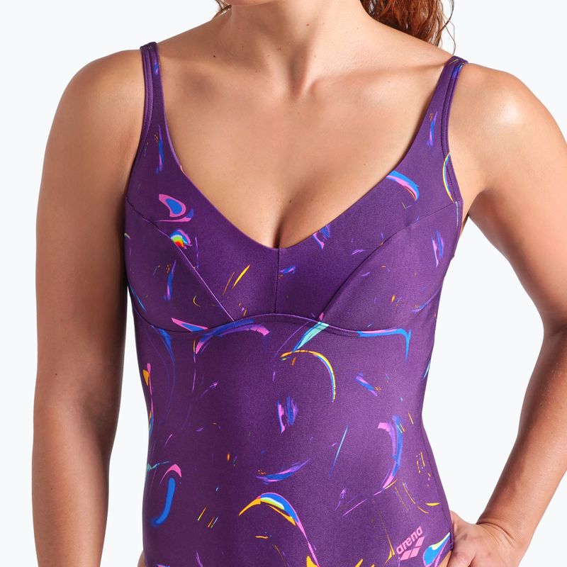 Strój pływacki jednoczęściowy damski arena Abyss U Back multi plum/plum 8