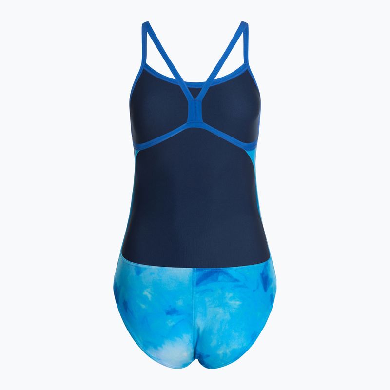 Strój pływacki jednoczęściowy damski arena Tie-Dye Challenge Back Allover blue multi/royal 3