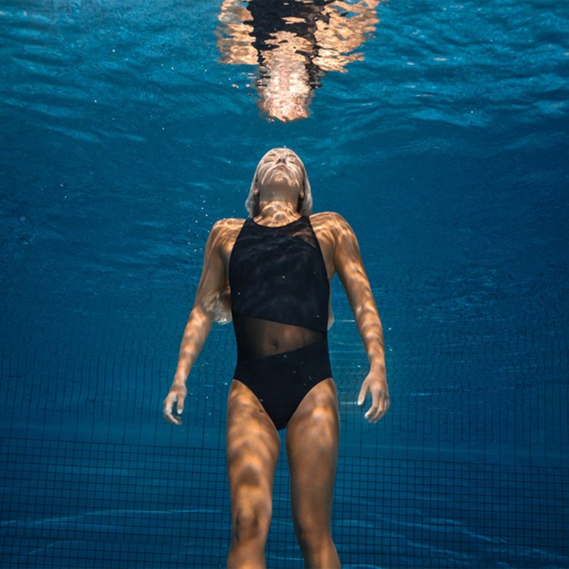 Strój pływacki jednoczęściowy damski arena Mesh Angle Vent Back B black 5