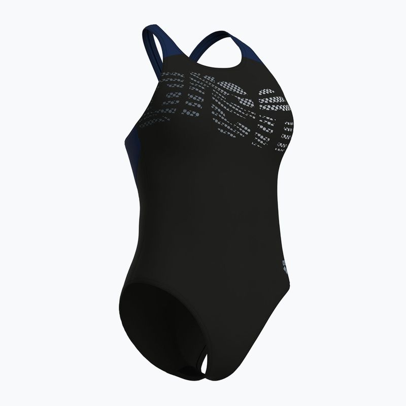 Strój pływacki jednoczęściowy damski arena Flowing V Back black/navy 3