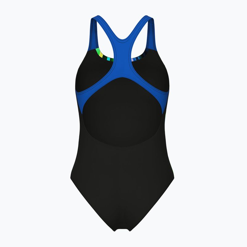 Strój pływacki jednoczęściowy damski arena Bloom Swim Pro Back Lb multi black/black/blue china 2