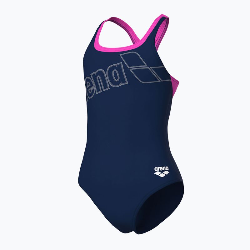 Strój pływacki jednoczęściowy damski arena Logo Swim Pro navy/shocking pink 4
