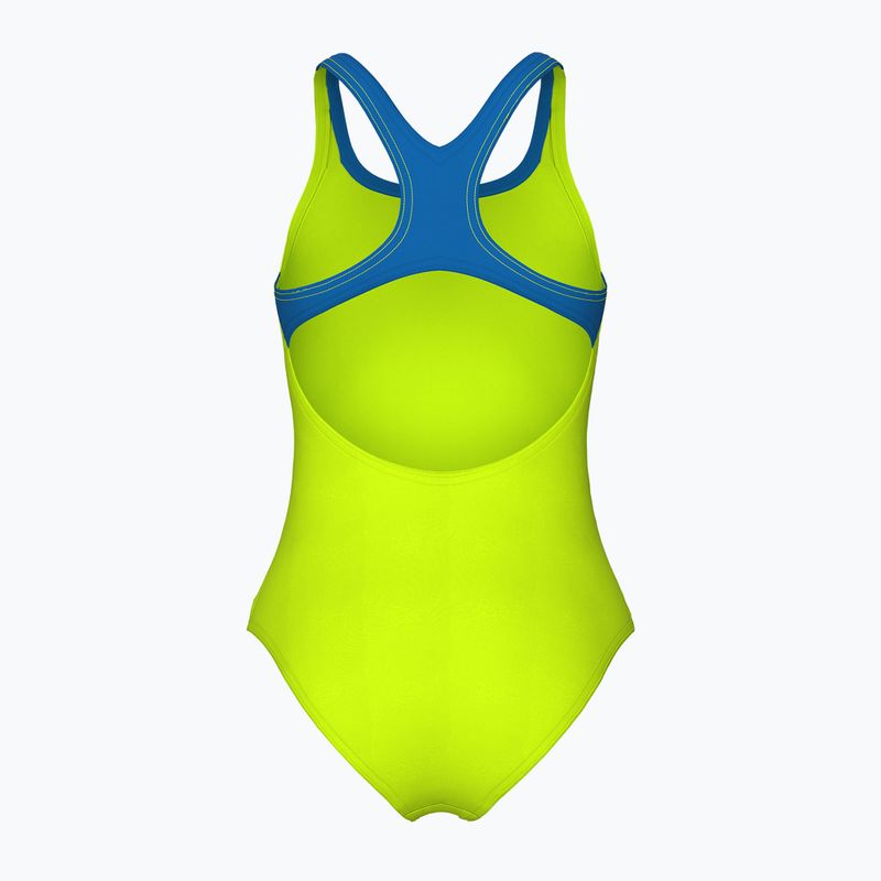 Strój pływacki jednoczęściowy damski arena Logo Swim Pro artic lime/blue china 2