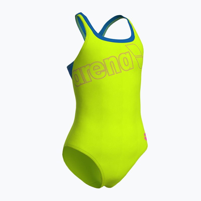 Strój pływacki jednoczęściowy damski arena Logo Swim Pro artic lime/blue china 3