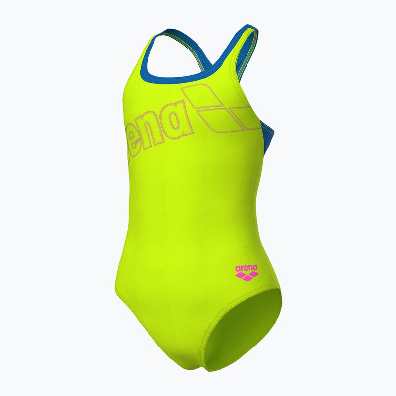 Strój pływacki jednoczęściowy damski arena Logo Swim Pro artic lime/blue china 4