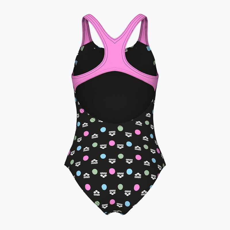 Strój pływacki jednoczęściowy dziecięcy arena Multiple Dot Swim Pro Back multi black/orchid 2