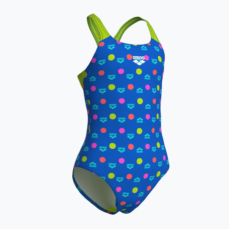 Strój pływacki jednoczęściowy dziecięcy arena Multiple Dot Swim Pro Back multi blue/artic lime 3