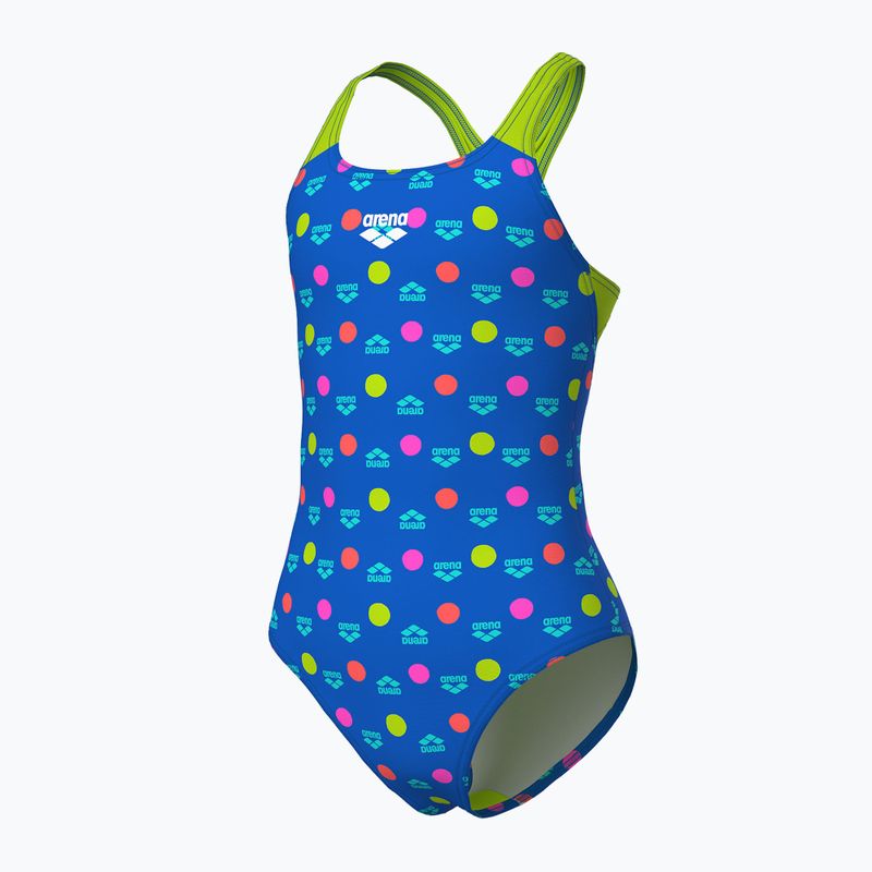 Strój pływacki jednoczęściowy dziecięcy arena Multiple Dot Swim Pro Back multi blue/artic lime 4