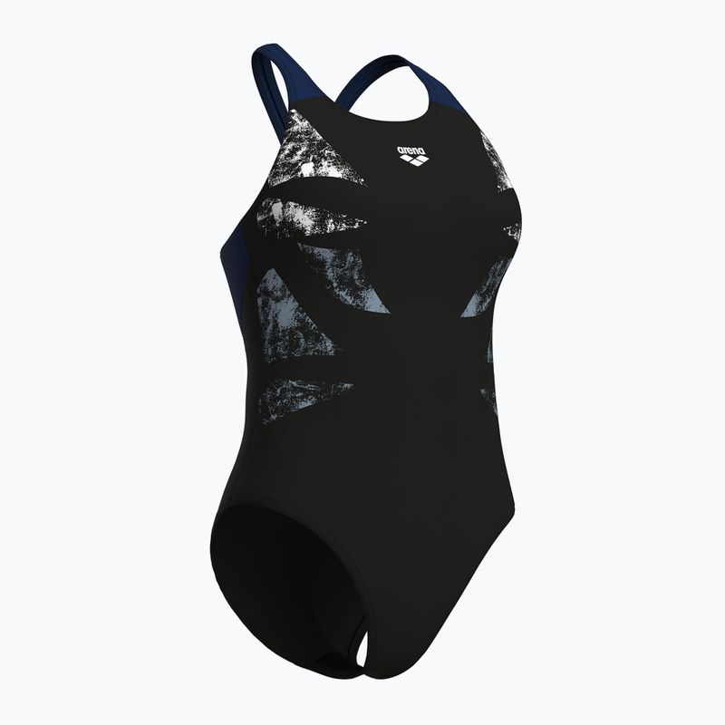 Strój pływacki jednoczęściowy damski arena Graphic V Back black/navy 3