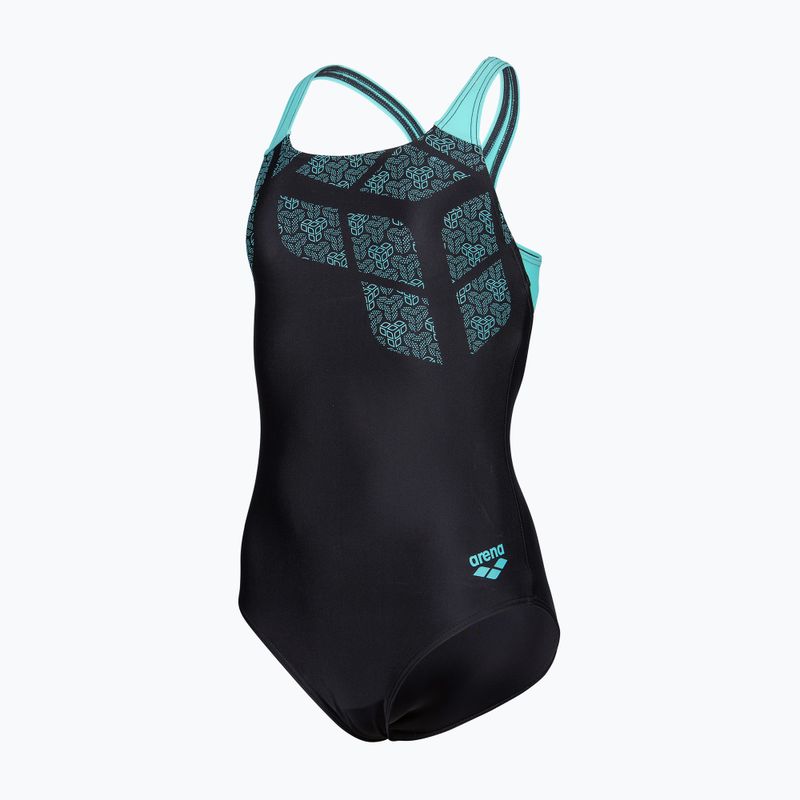 Strój kąpielowy jednoczęściowy dziecięcy arena Kikko Swim Pro Back black/water 3