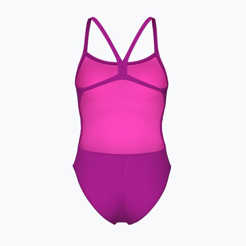 Strój pływacki jednoczęściowy damski Arena Team Swimsuit Challenge Solid very fuchsia/team green 2