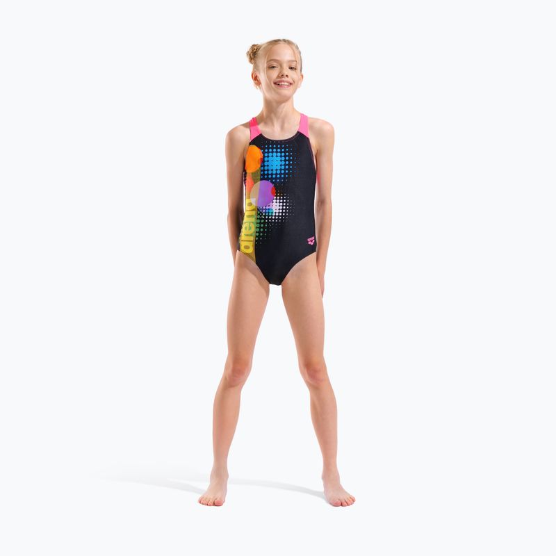Strój pływacki jednoczęściowy dziecięcy arena Dots Swim Pro Back black multi/black/shocking pink 6